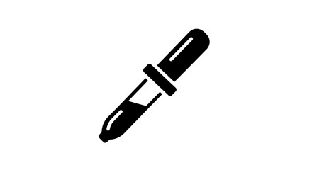 Simple black dropper icon isolated on a white background.