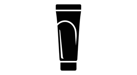 Simple black glyph icon of a cosmetic tube.