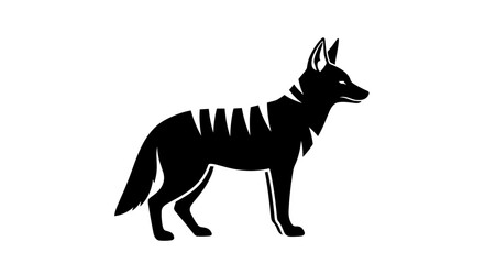 Obraz premium Stylized black icon of a thylacine on a white background.