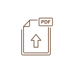 PDF Upload Icon – Minimal File Format Arrow Symbol Vector Illustration