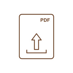 PDF Upload Icon – Minimal File Format Arrow Symbol Vector Illustration