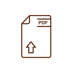 PDF Upload Icon – Minimal File Format Arrow Symbol Vector Illustration