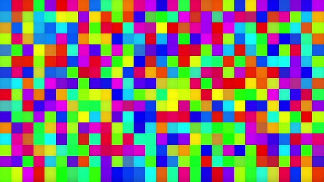 abstract random colorful pixelated mosaic grid animated texture background