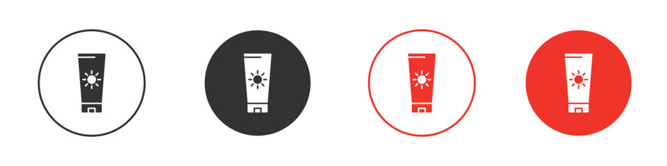 Sunscreen icon for ui or ux isolated on white for mobile app, editable