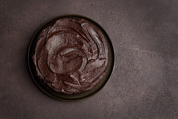 Chocolate brownie cake with chocolate ganache topping