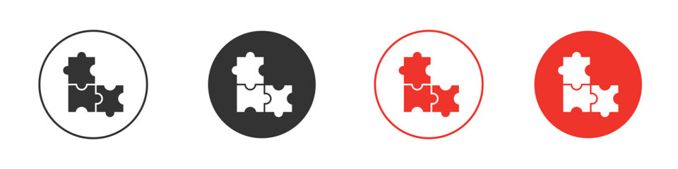 Puzzle icon for ui or ux isolated on white for mobile app, editable