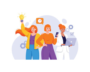Fototapeta premium Female Empowerment, Creative Innovation, and Professional Teamwork