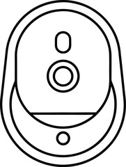AI Enabled Smart Doorbell Line Art Transparent Background