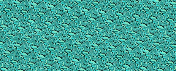Sky Blue with black wavy seamless pattern