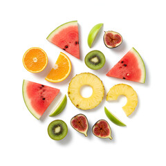 Naklejka premium fresh fruit on a plate
