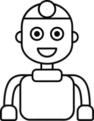 AI Lab Assistant Bot Line Art Transparent Background