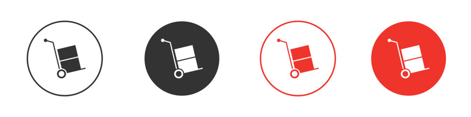 Hand truck icon for ui or ux isolated on white for mobile app, editable