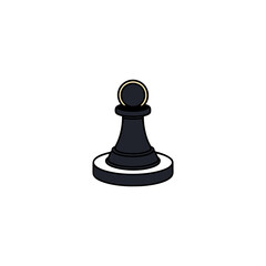 Black chess pawn ring vector illustration on clean white surface vector