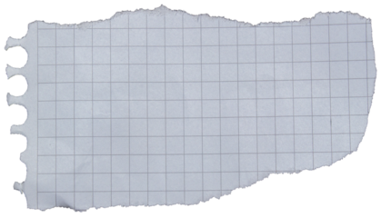 Ripped grid paper torn edges with transparent background png checkered paper tear