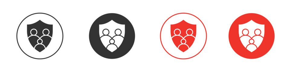 Family insurance icon for ui or ux isolated on white for mobile app, editable