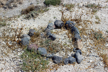 a heart made of stones