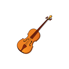 Fototapeta premium Wooden violin string illustration vector graphic scalable musical instrument icon vector