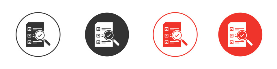 Document verification icon for ui or ux isolated on white for mobile app, editable