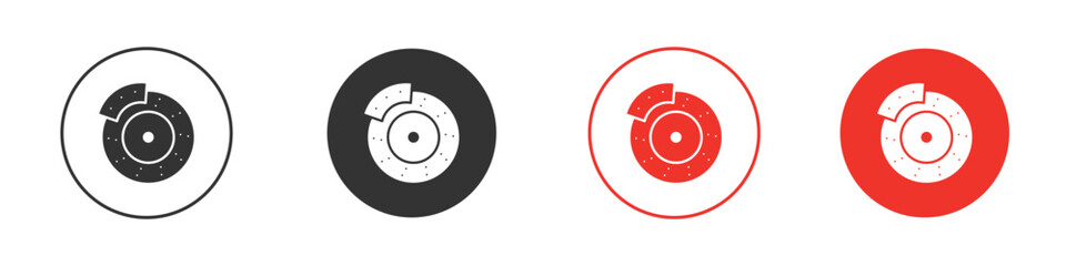 Disk brake icon for ui or ux isolated on white for mobile app, editable