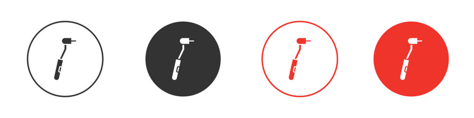 Dental drill icon for ui or ux isolated on white for mobile app, editable