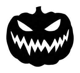 Fototapeta premium PNG Spooky black pumpkin silhouette design.