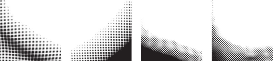 Abstract square grid patterns contrasting black and white