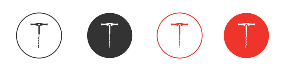 Corkscrew icon for ui or ux isolated on white for mobile app, editable