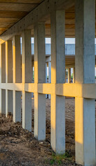 The structure of the newly completed expressway pillars, bridges and concrete