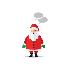 Santa Claus with Speech Bubbles, a Festive Holiday Illustration.