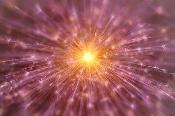 Fototapeta premium Radiant explosion of light showcases vibrant colors and intricate patterns, evoking energy