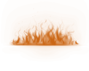 Realistic orange fire flames illustration on white background. Glowing burning effect symbolizing heat, energy, and power. Perfect abstract artwork for hot, fiery, and dynamic design concepts.