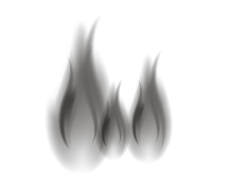 Stylized black flame illustration with soft gradients and a smoky glow. The abstract fire design conveys intensity and energy. Ideal for tattoo art, icons, or digital graphics.