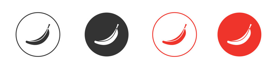 Banana icon for ui or ux isolated on white for mobile app, editable
