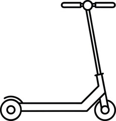 Foldable Electric Scooter Line Art Transparent Background