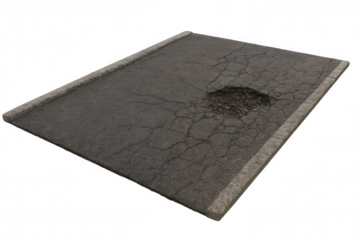 Paved street surface showing wear and tear, representing infrastructure neglect and maintenance issues