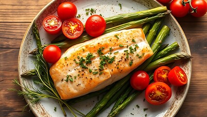 Perfectly cooked salmon with roasted vegetables, highlighting a delicious and healthy meal presentation.