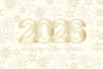 2026 New Year Beige Gold Background