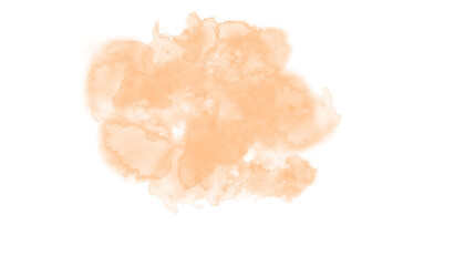 Soft Peach Beige Orange Watercolor Paint Splash on Transparent Background PNG