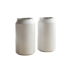 Two empty aluminum cans on isolated on white background