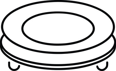 Portable Smart Induction Plate Line Art Transparent Background