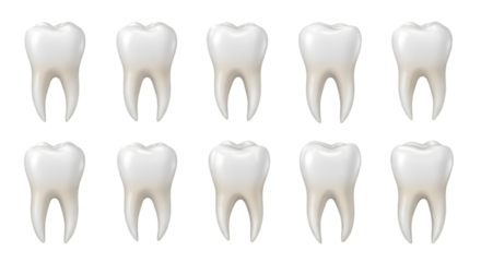 Row of Healthy White Teeth on Black Background