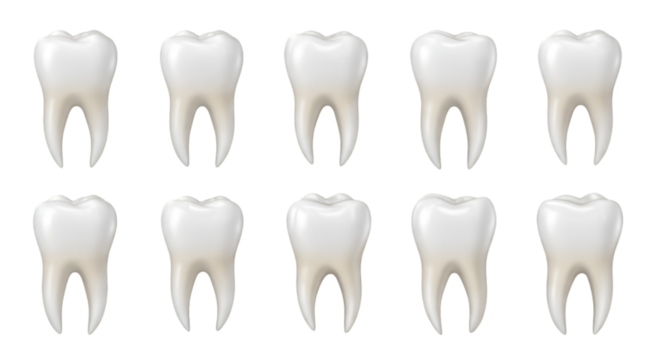 Row of Healthy White Teeth on Black Background
