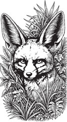 Fennec. Hand drawn vector illustration