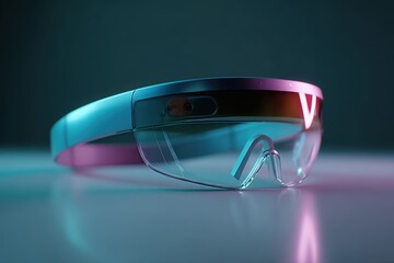 Futuristic Smart Glasses with Colorful Lighting and Modern Design for Technology Enthusiasts