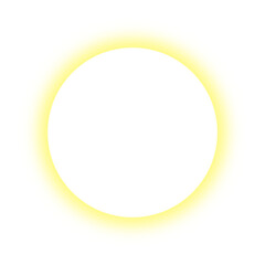 Yellow circular glowing frame isolated on transparent background