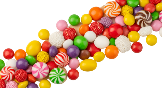 A Colorful Assortment of Candies on a Black Background