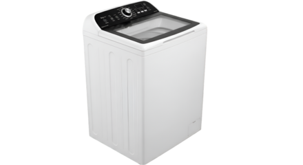 Modern White Top-Load Washing Machine with Digital Display