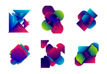 set of colorful geometric shapes