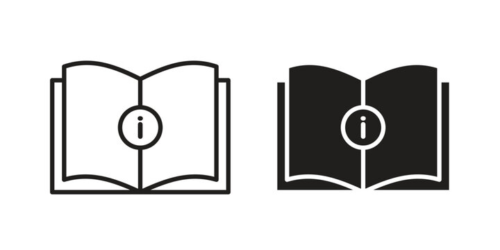 guide book icon pictogram template, Simple outline and filled style.