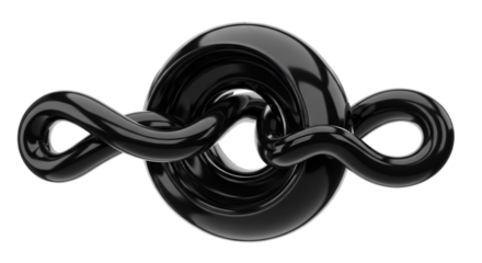 Abstract Black Twisted Loop Design